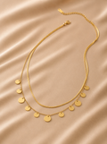 Collier double breloques et chaîne serpent Pola