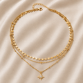 Collier triple rangs pendentif étoile Maya