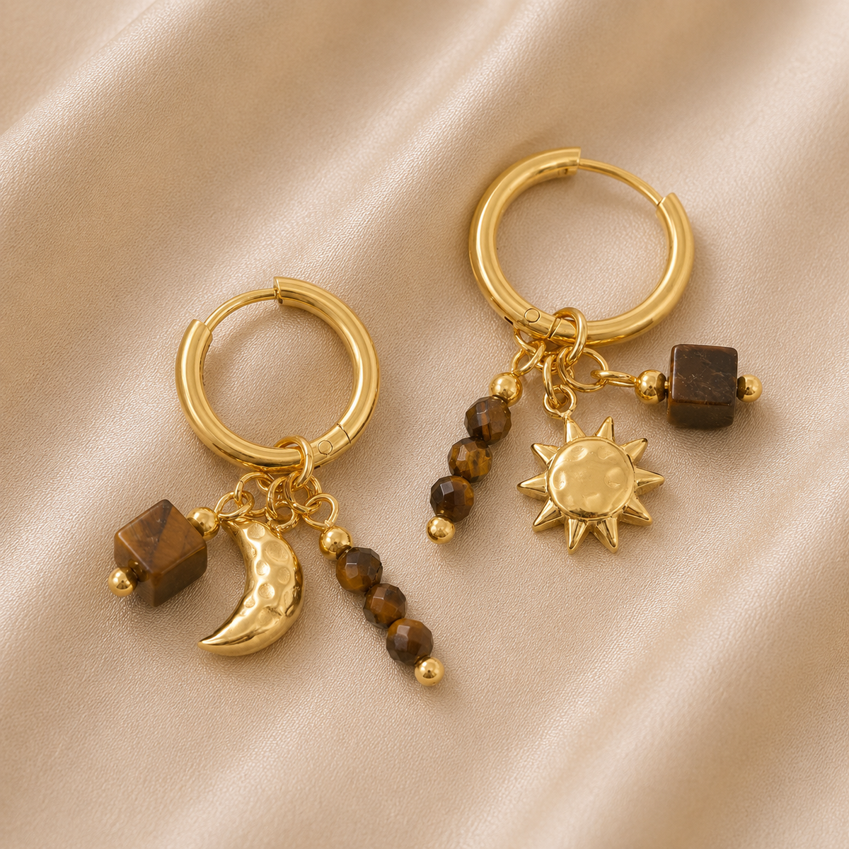 Paire de boucles d’oreilles breloque asymétrique Sana