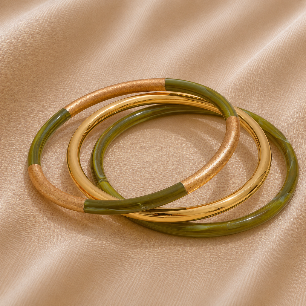 Bracelets jonc résine Jade