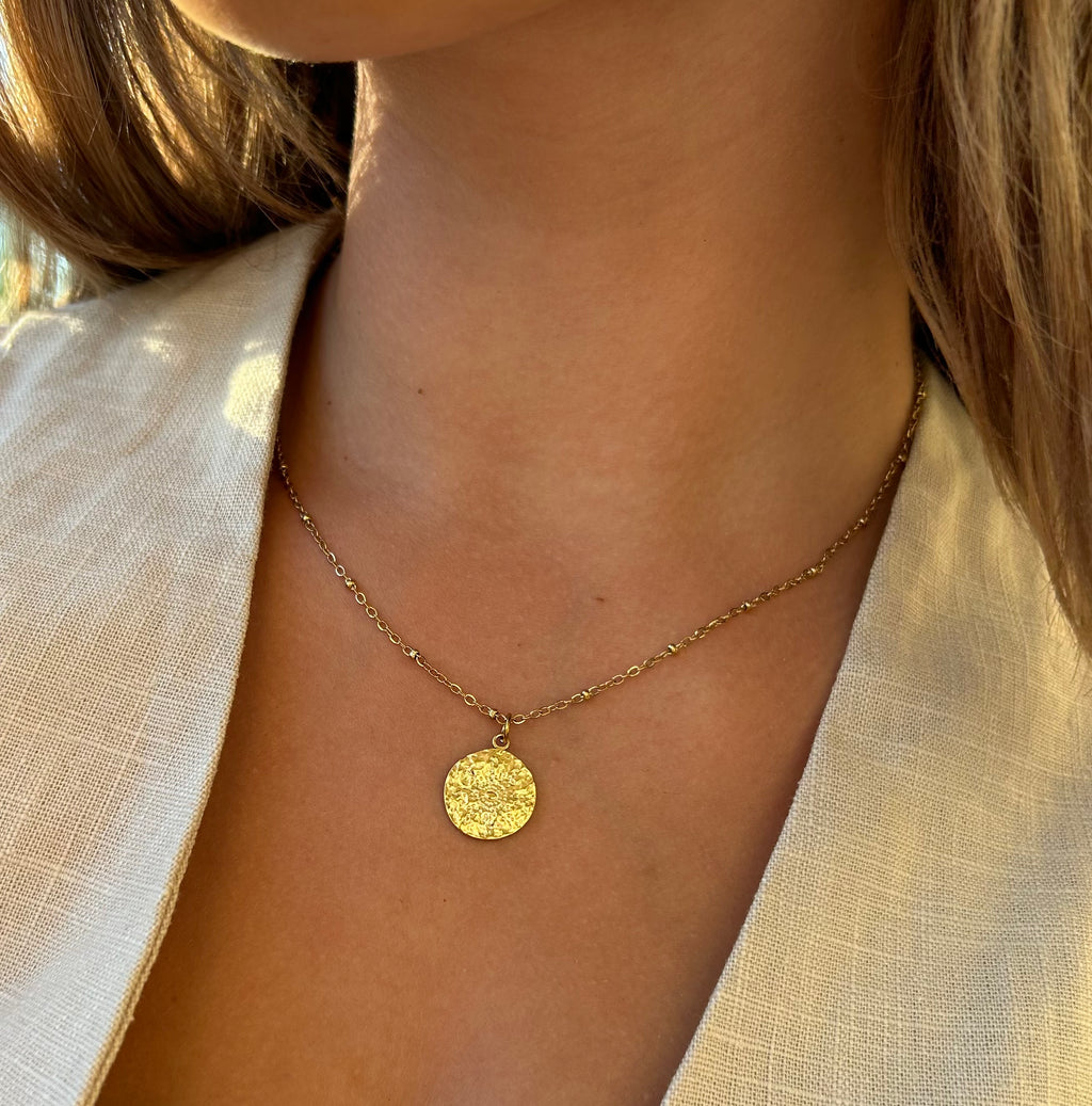 Collier billes pendentif bohème Noa