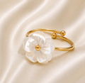 Bague ajustable cœur nacré Shelly