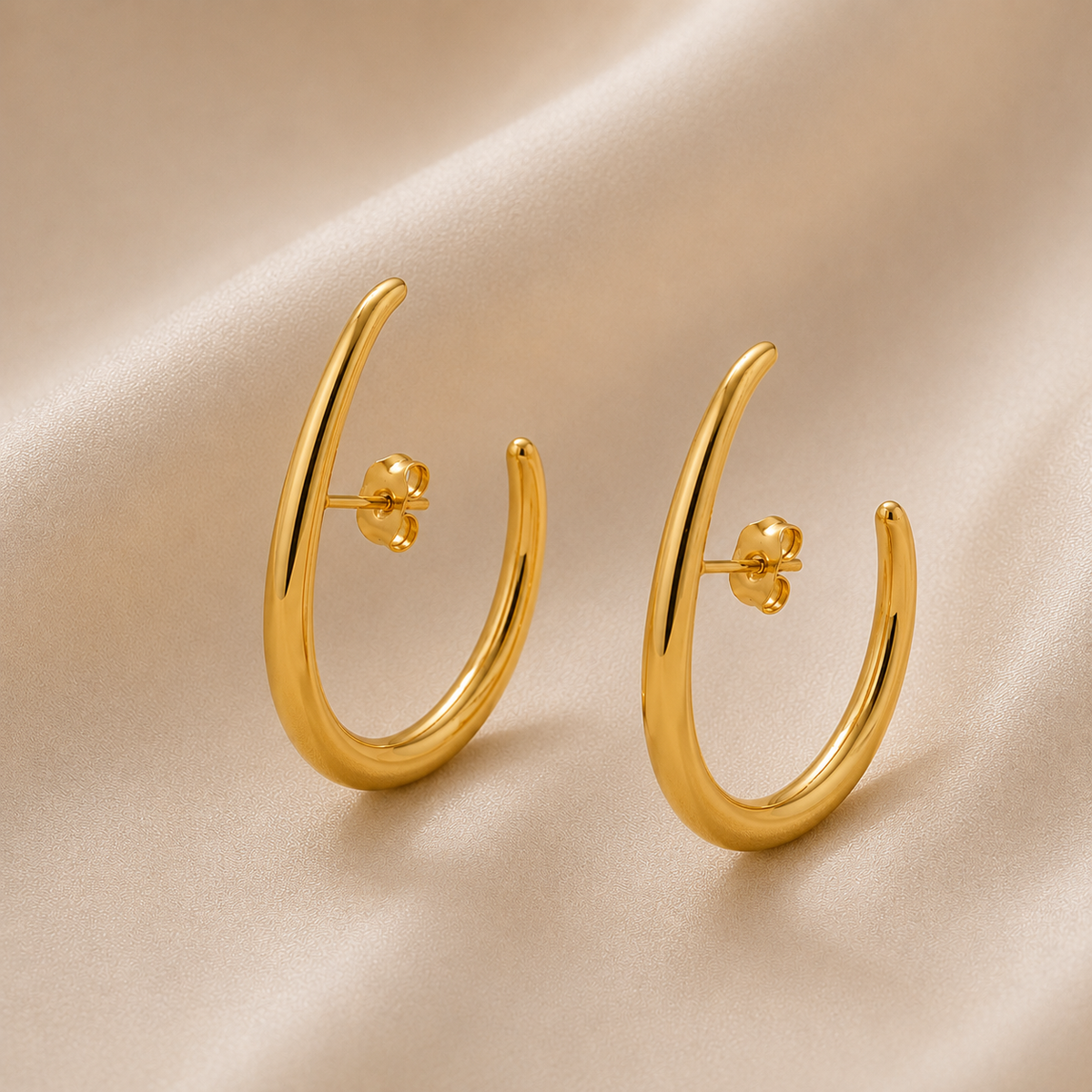 Paire de boucles d'oreilles créoles hautes Lili