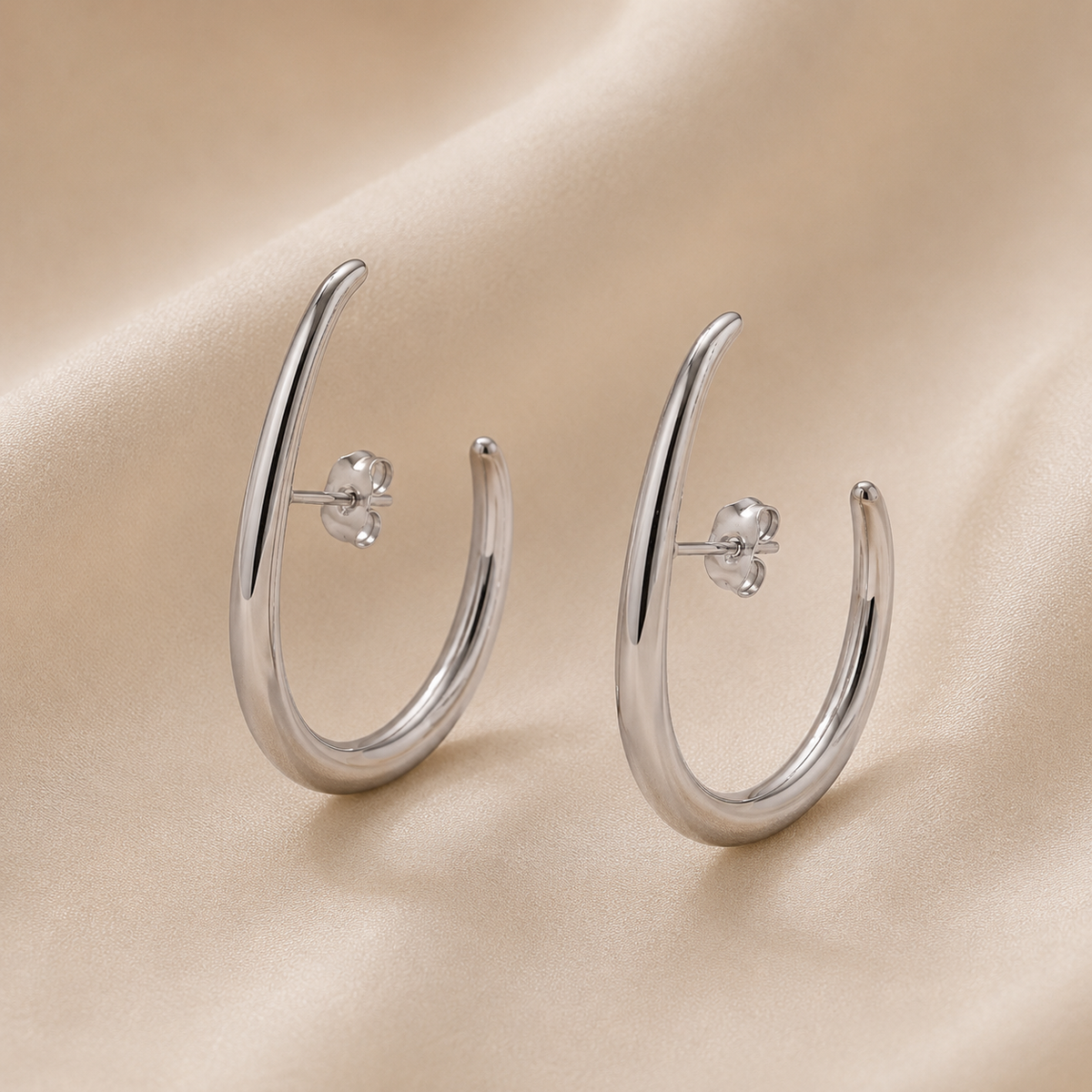Paire de boucles d'oreilles créoles hautes Lili