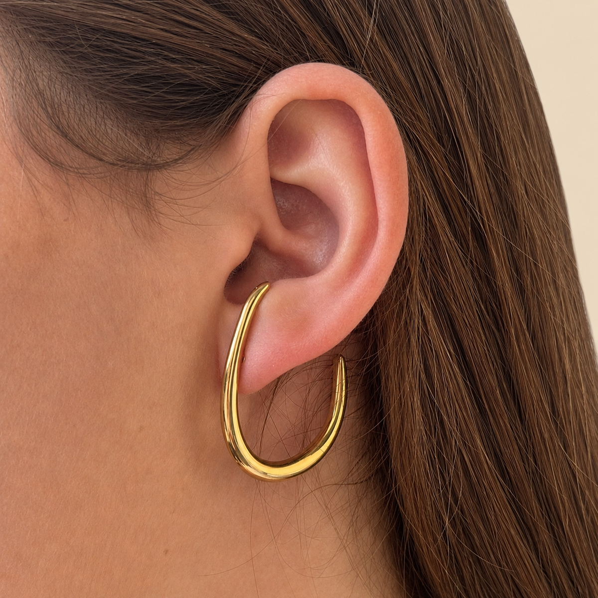 Paire de boucles d'oreilles créoles hautes Lili