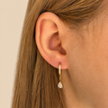 Paire de boucles d'oreilles zircon pendant Emy
