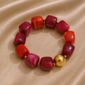 Bracelet élastique perles résine en cube Mannye