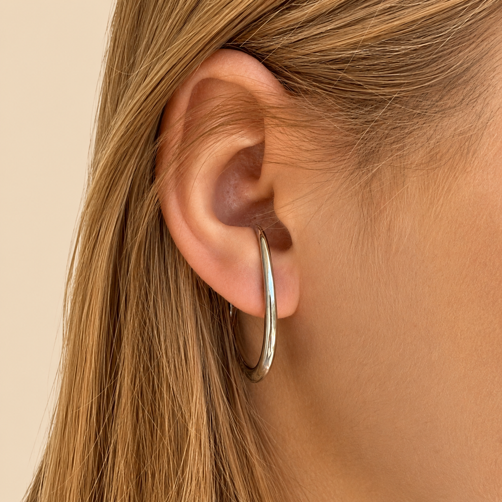 Paire de boucles d'oreilles créoles hautes Lili